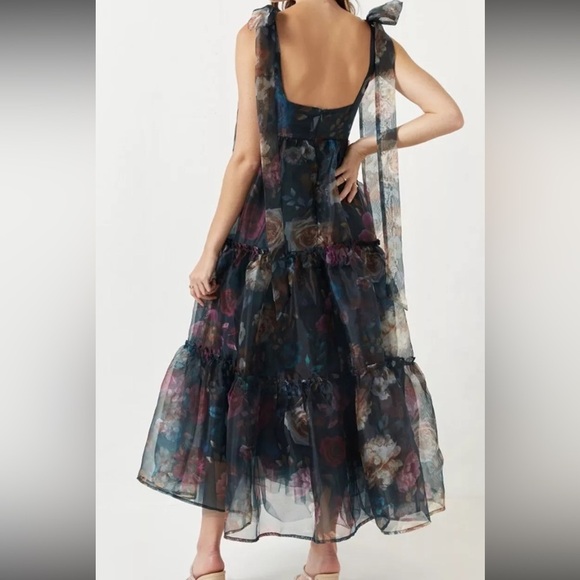 Francesca’s Collections Ivanna Alahna Tiered Floral‎ Maxi Dress XS party chiffon - Picture 3 of 16